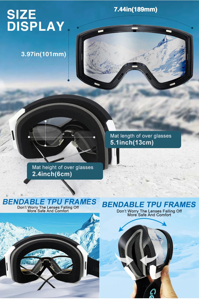 WORLUX ski goggles with anti-fog UV400 lens for snowboarding - image 28