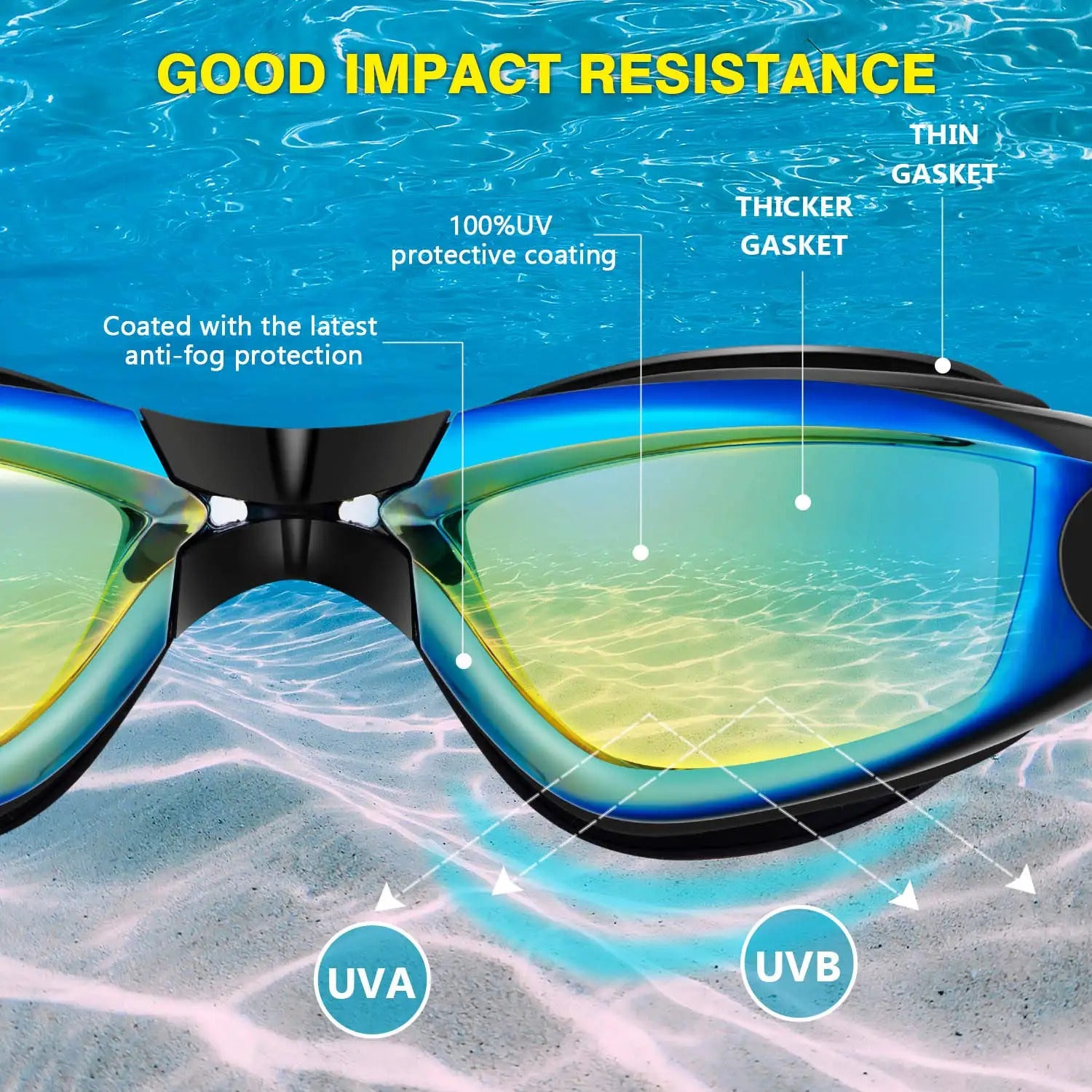WORLUX anti-fog swim goggles for pool training - image 10