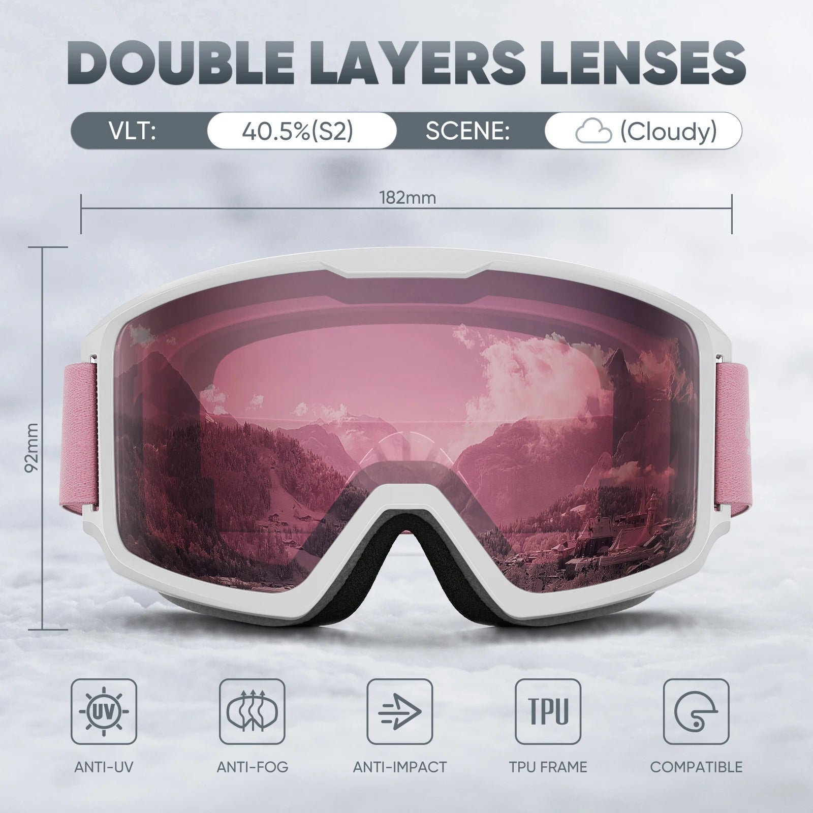 WORLUX ski goggles with anti-fog UV400 lens for snowboarding - image 11