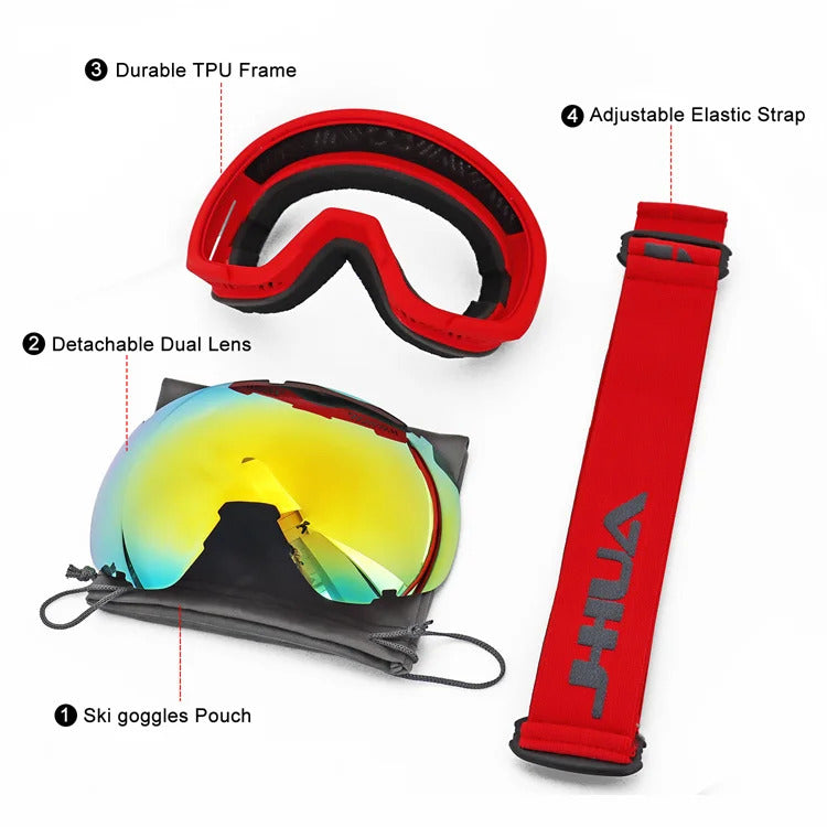 WORLUX ski goggles with anti-fog UV400 lens for snowboarding - image 2