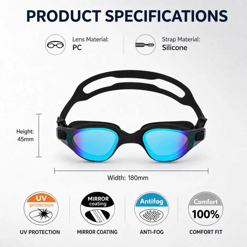 WORLUX anti-fog swim goggles for pool training - image 3