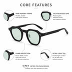 Worlux Sports 1004 retro polygon sunglasses core features TR90 polarized UV400 lenses
