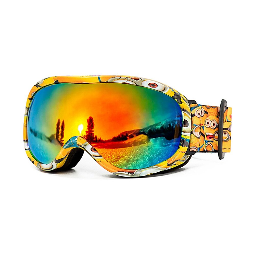 WORLUX HX032 ski goggles, printed frame with sunset mirror lens