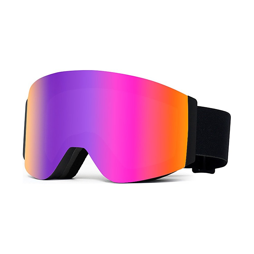WORLUX HX049 flip-up magnetic ski goggles, purple mirror lens