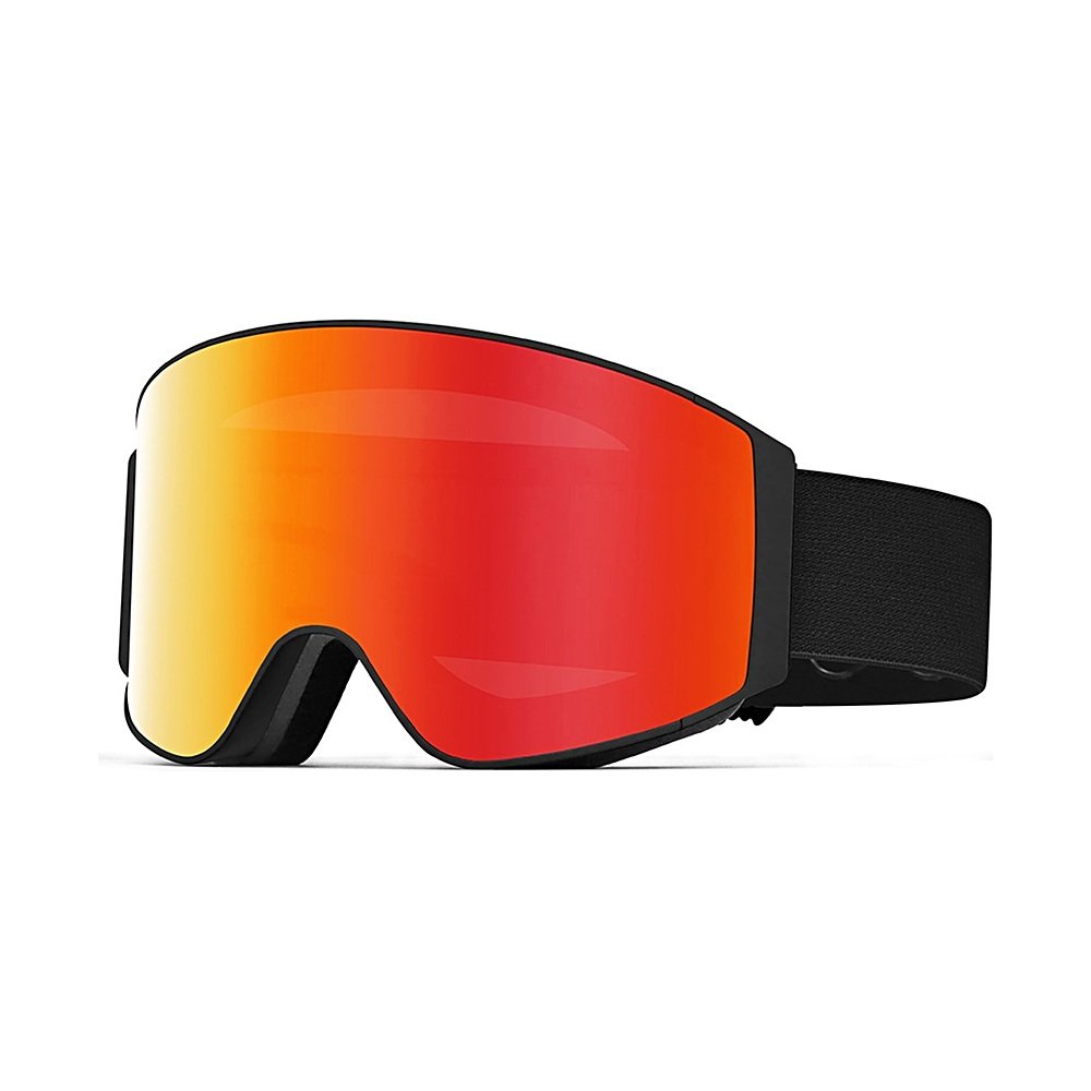 WORLUX HX055 magnetic ski goggles, orange-red mirror lens