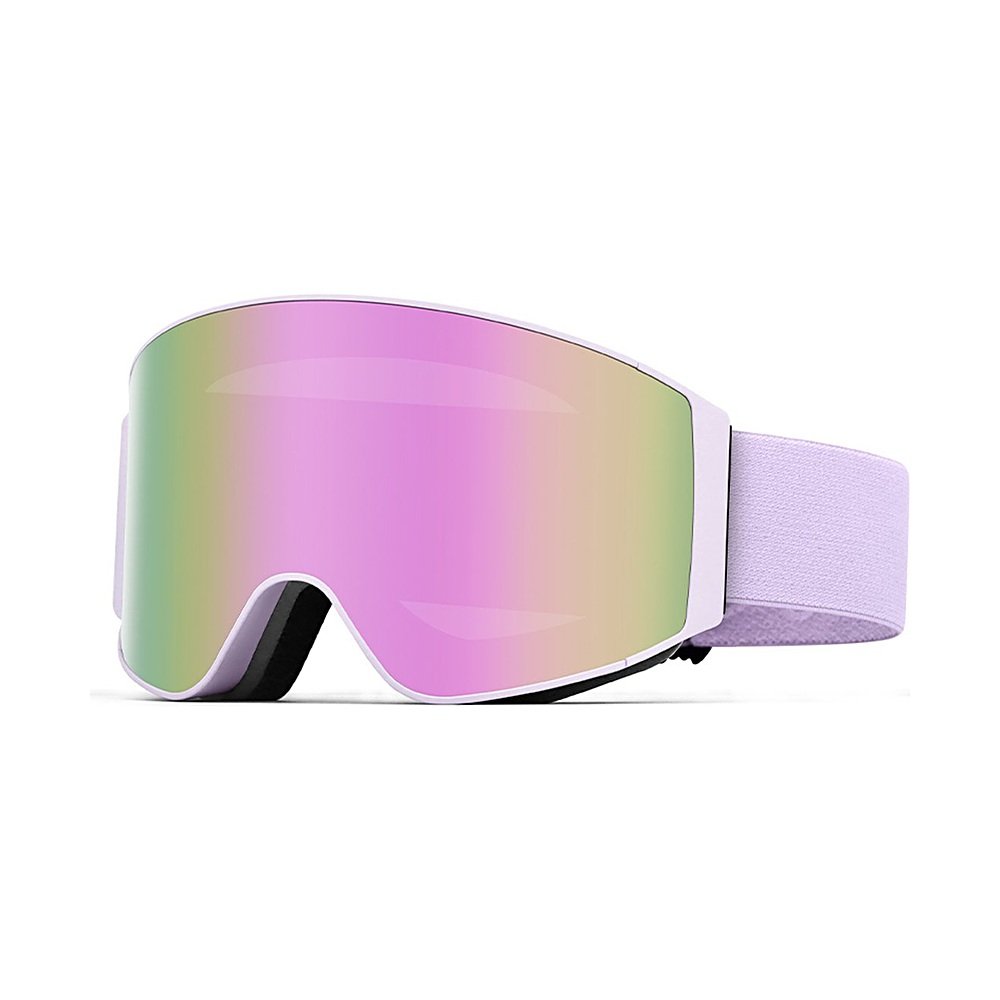 WORLUX HX055 magnetic ski goggles, pink mirror lens and pink strap