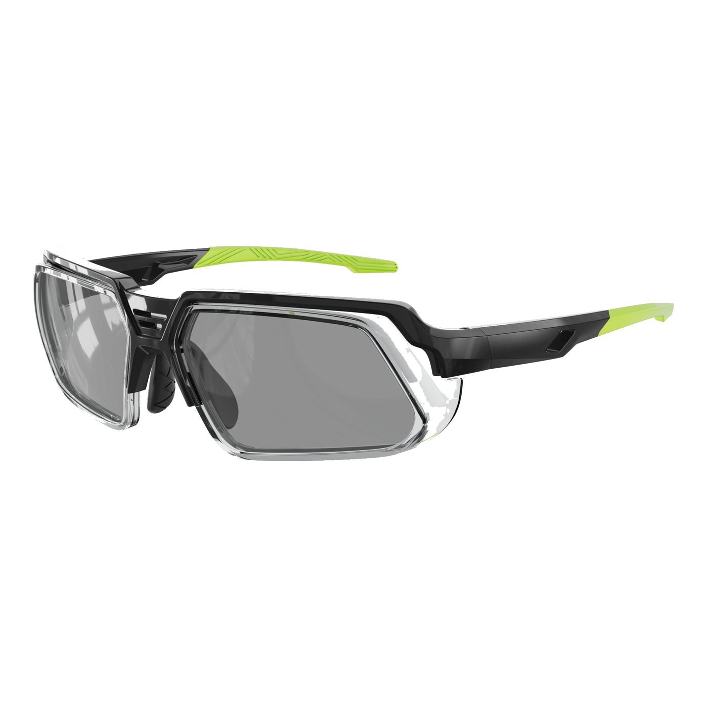 KL06-02 C3 Matte Black / Neon Yellow accents — 45° view