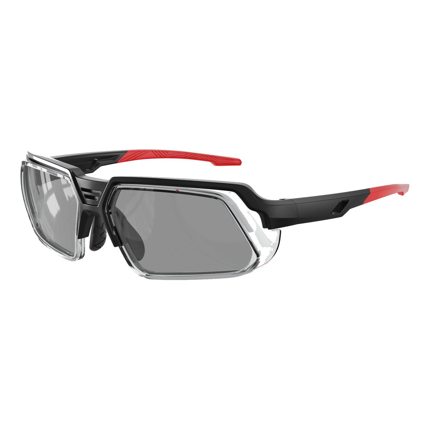 KL06-02 C4 Matte Black / Red accents — 45° view