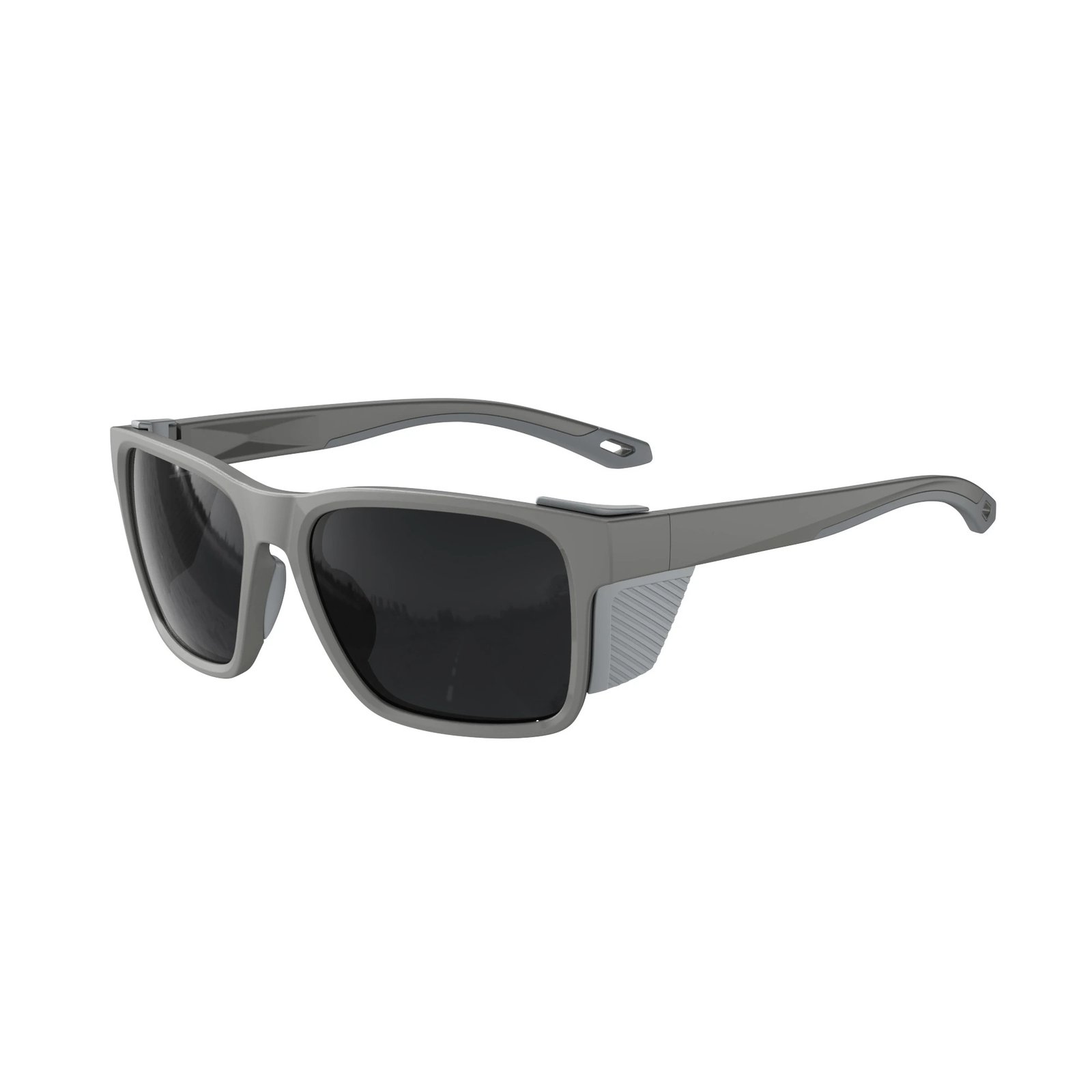 WORLUX KM-Y362F side-shield fishing sunglasses, pearl light grey grey — lens detail