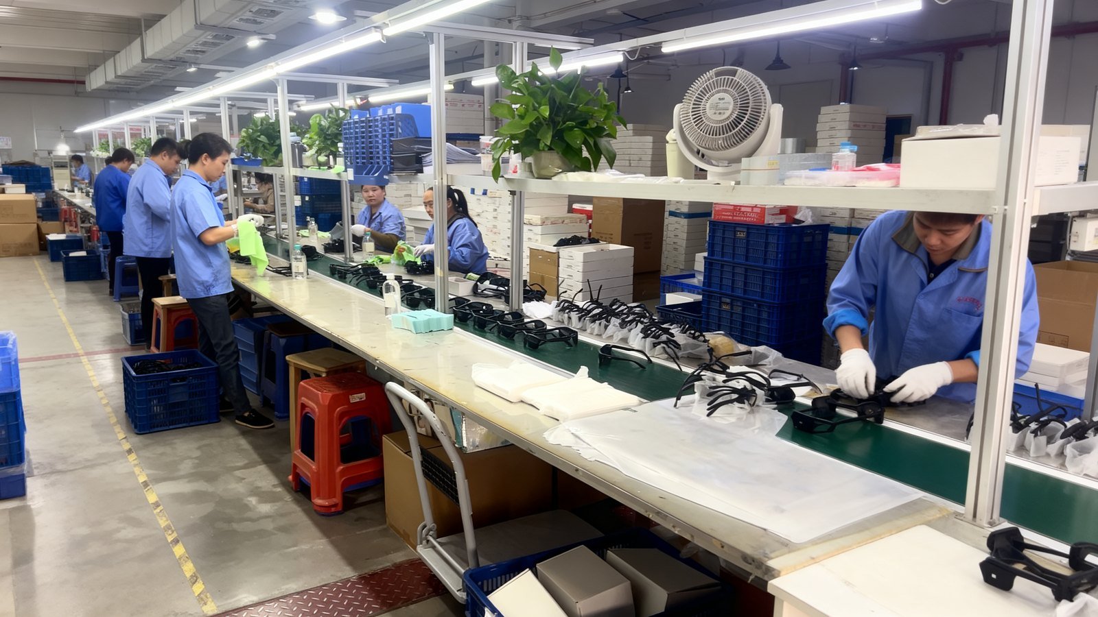 WORLUX SPORTS manufacturing partner — Assembly line — partner facility, Xiamen